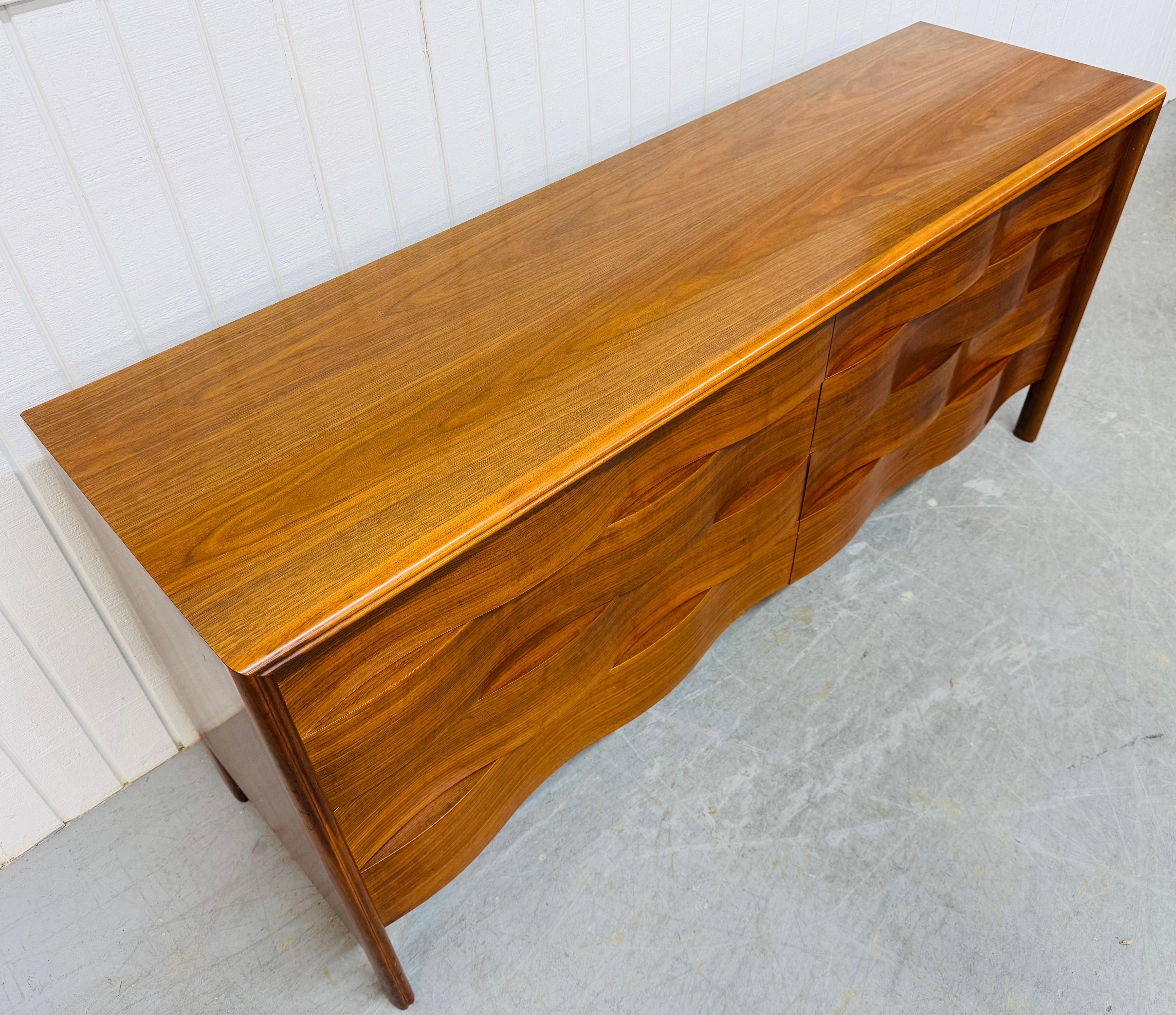 Mid-Century Swedish Modern Edmond Spence Wave Walnut Dresser In Good Condition For Sale In Clarksboro, NJ