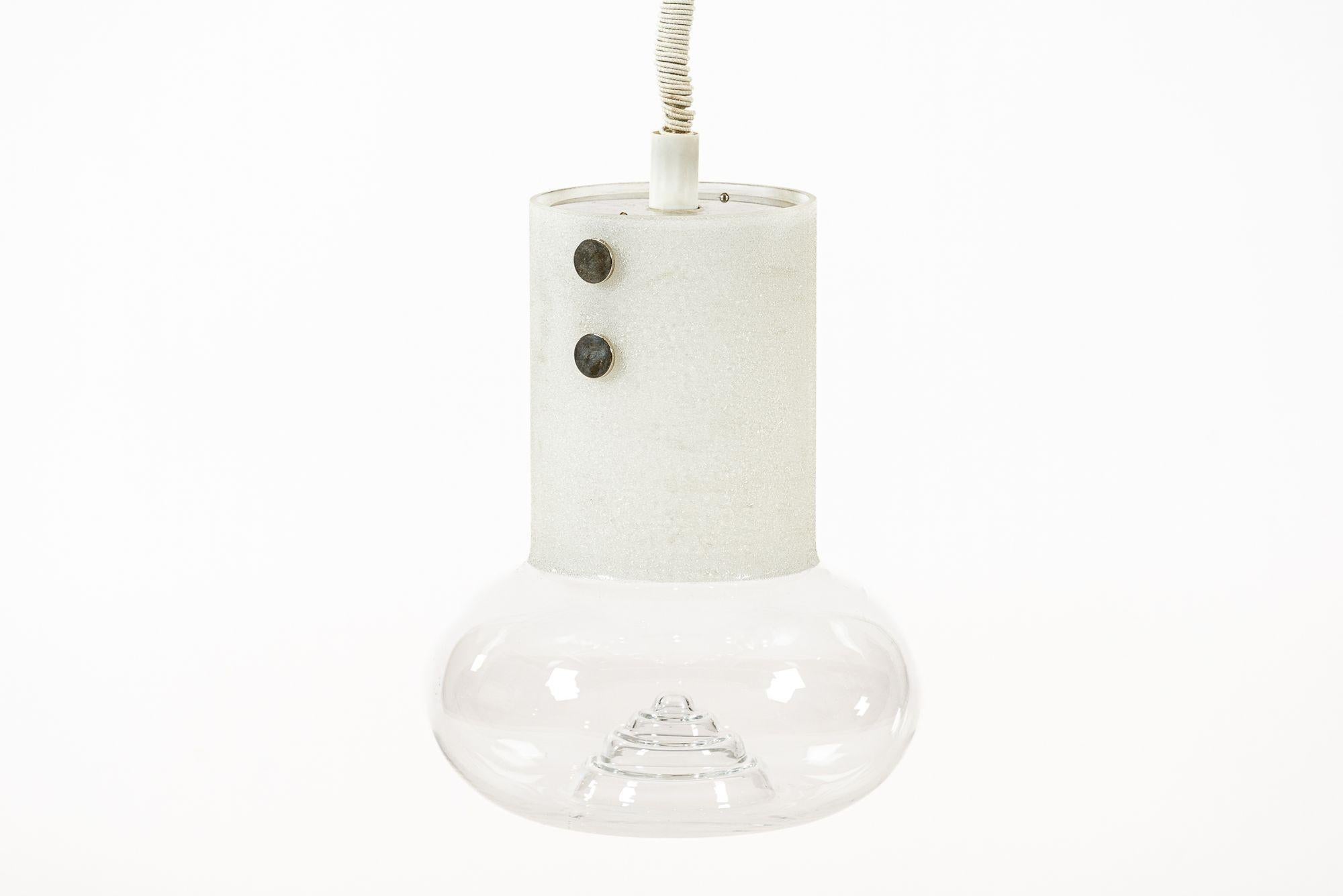 Mid Century Swedish Modern Glass Pendant Lamp by Orrefors im Angebot 4