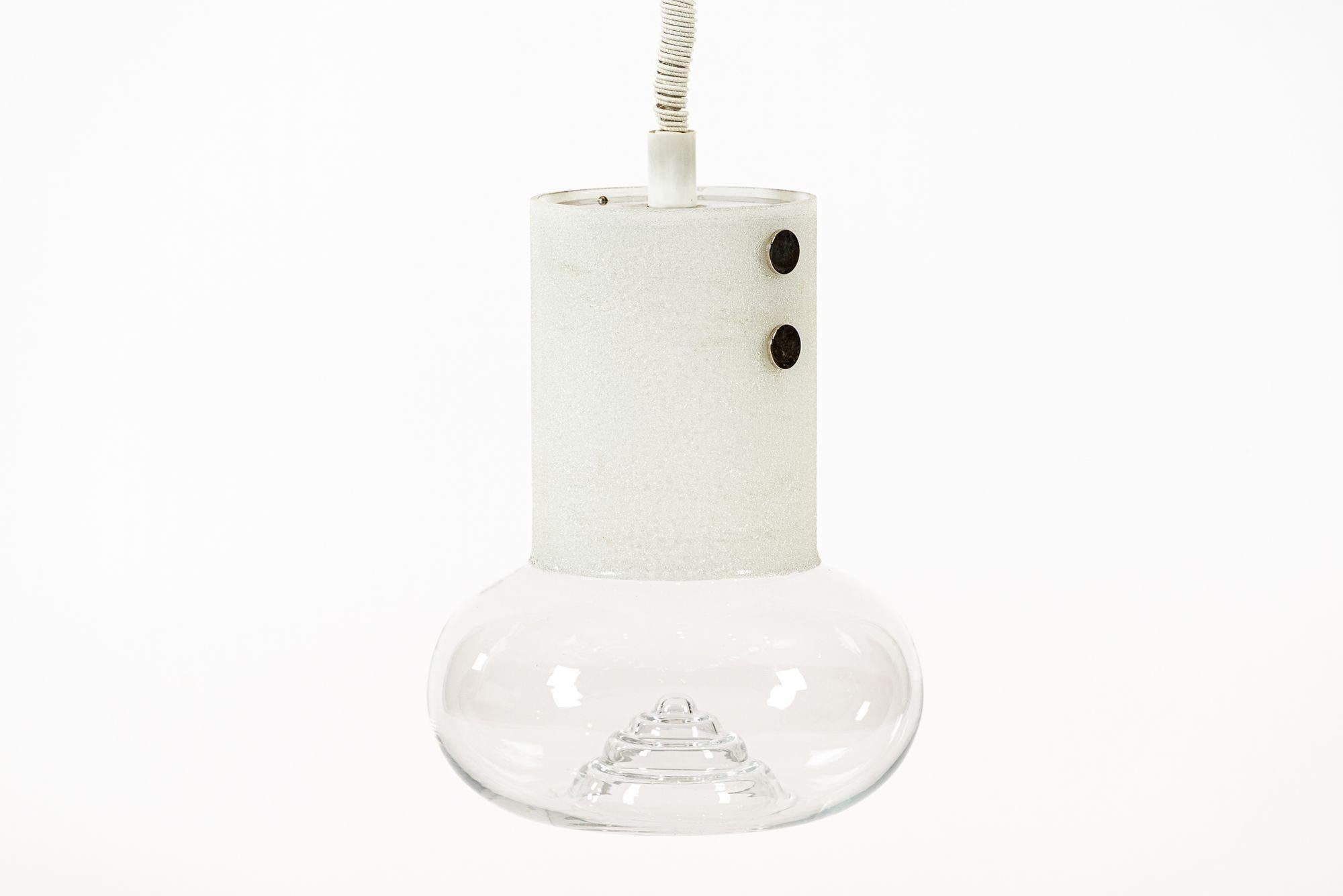 Mid Century Swedish Modern Glass Pendant Lamp by Orrefors im Angebot 6