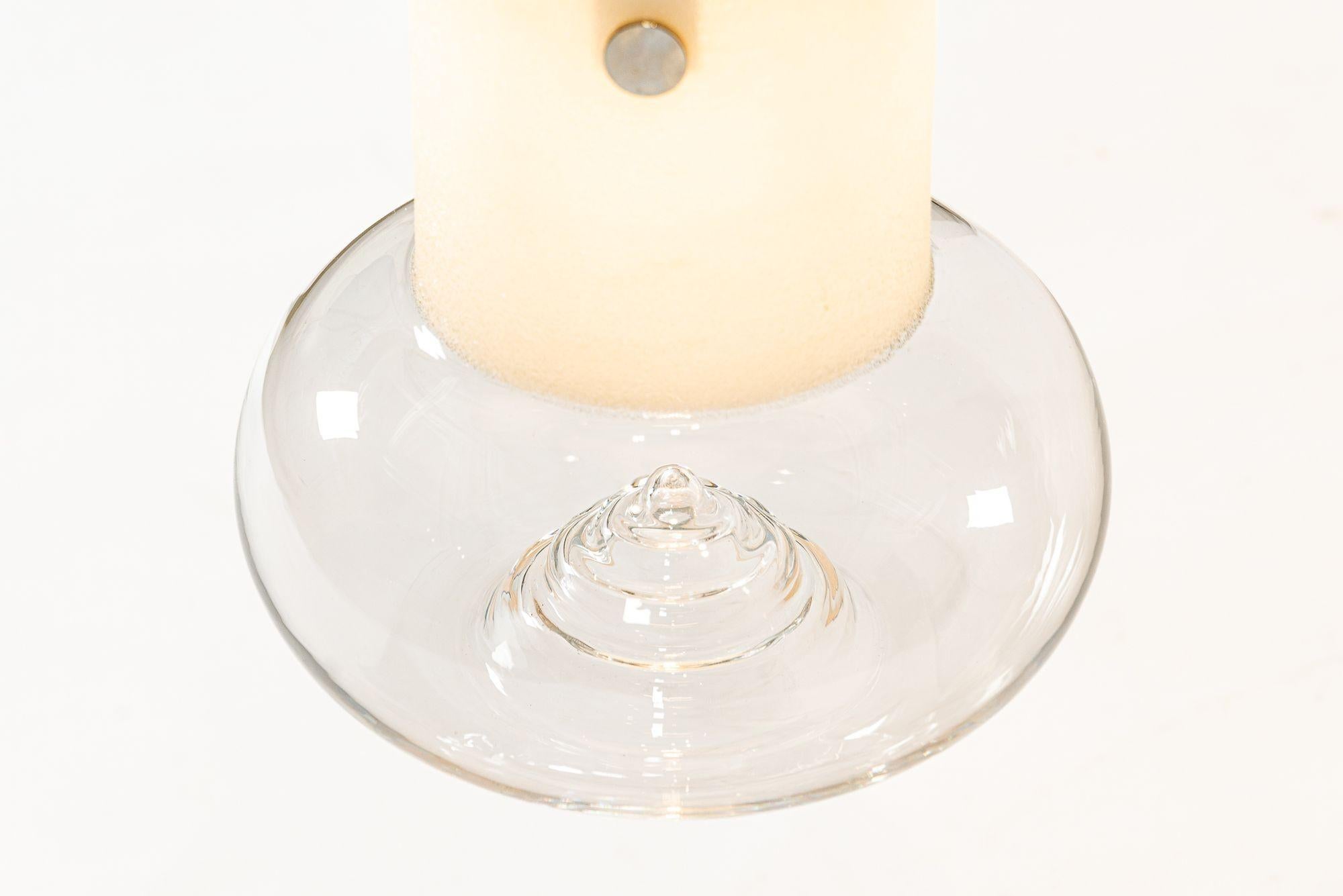 Mid Century Swedish Modern Glass Pendant Lamp by Orrefors im Angebot 1