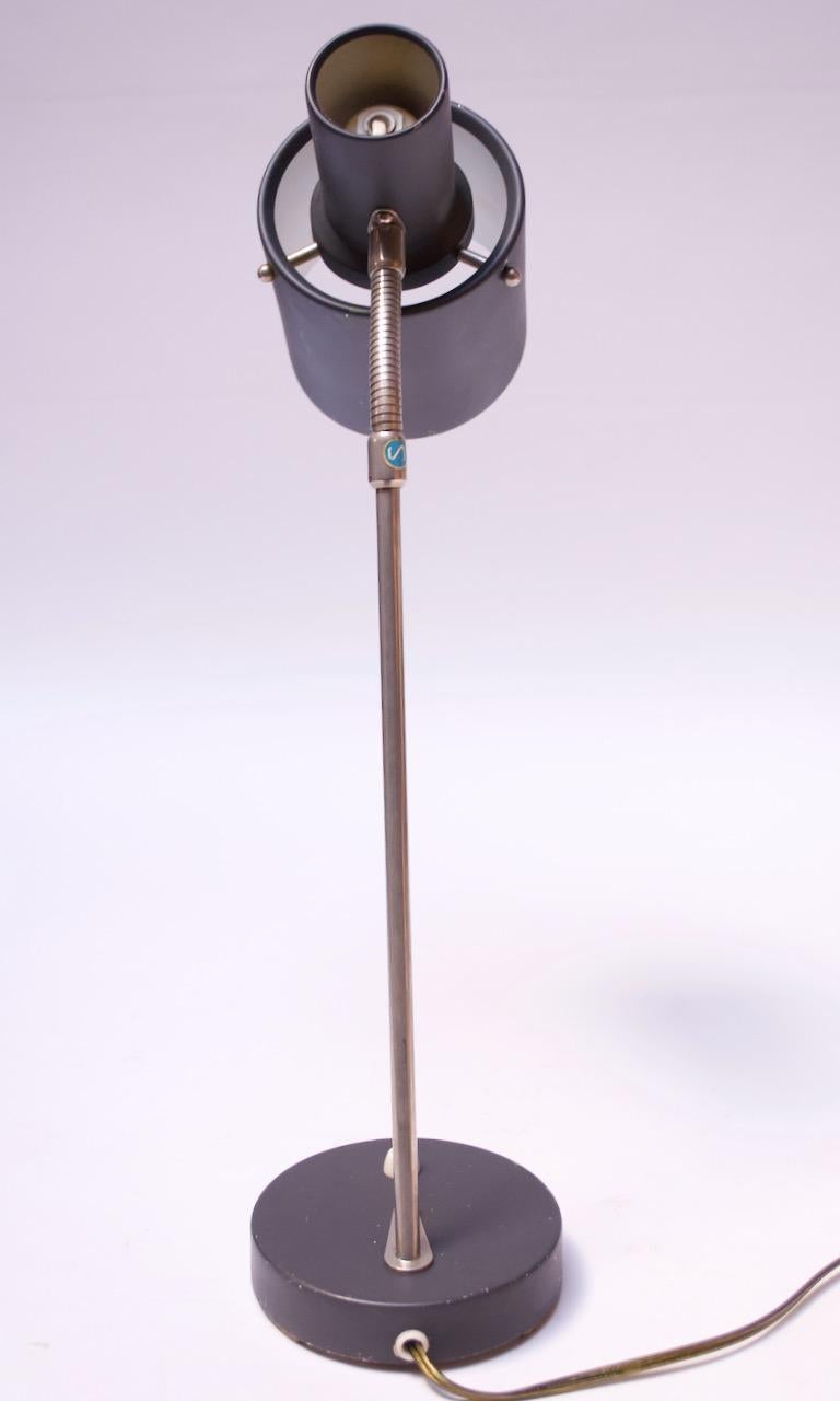 Painted Midcentury Swedish Modern Gooseneck Table Lamp by Ewå Värnamo For Sale