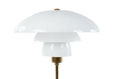 Mid-Century Swedish Modern style Geometric Glass and Brass Desk Lamp