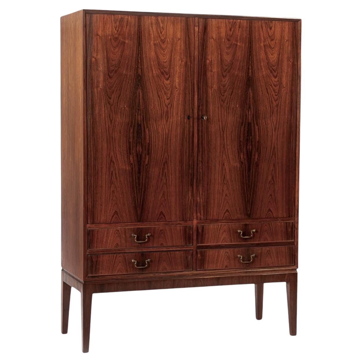 Mid Century Swedish Modern Tall Rosewood Cabinet
