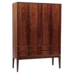 Mid Century Swedish Modern Tall Rosewood Cabinet