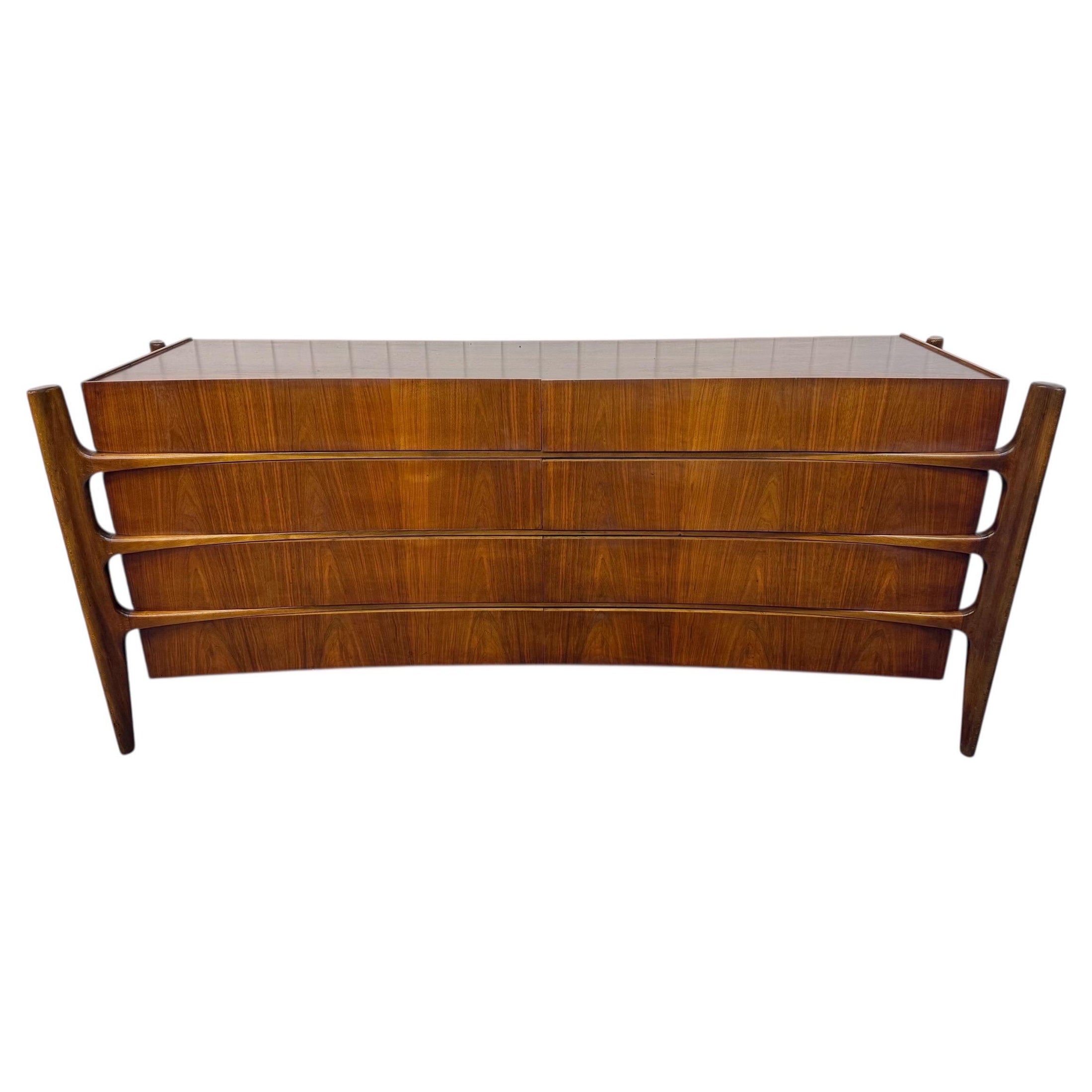 Mid-Century Swedish Modern William Hinn Sculptural Walnut Dresser