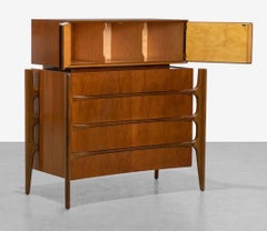 Mid-Century Swedish Modern William Hinn Walnut High Chest