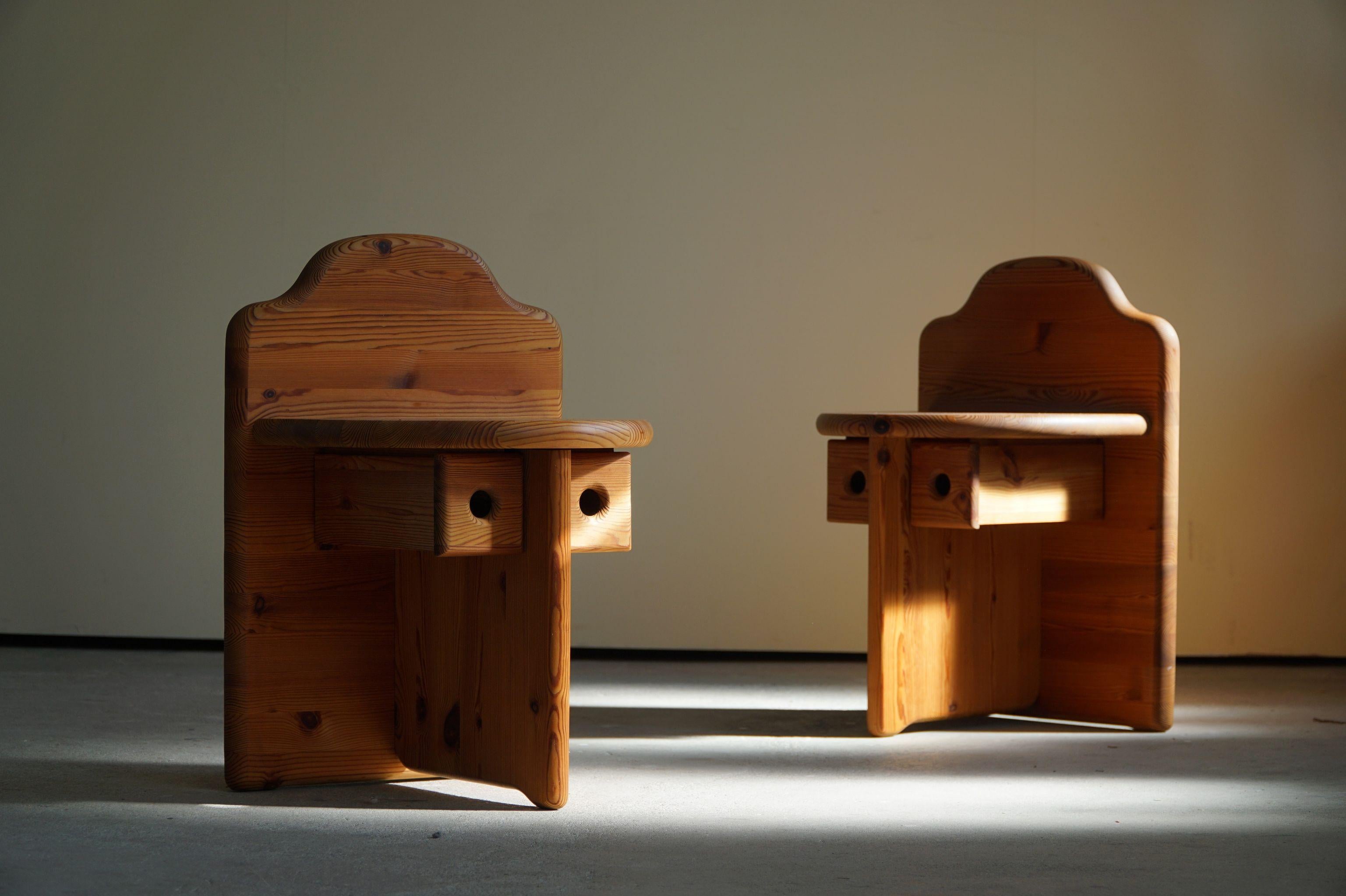 Mid Century Swedish Night stands in Pine, in Style of Axel Einar Hjorth, 1950s 1