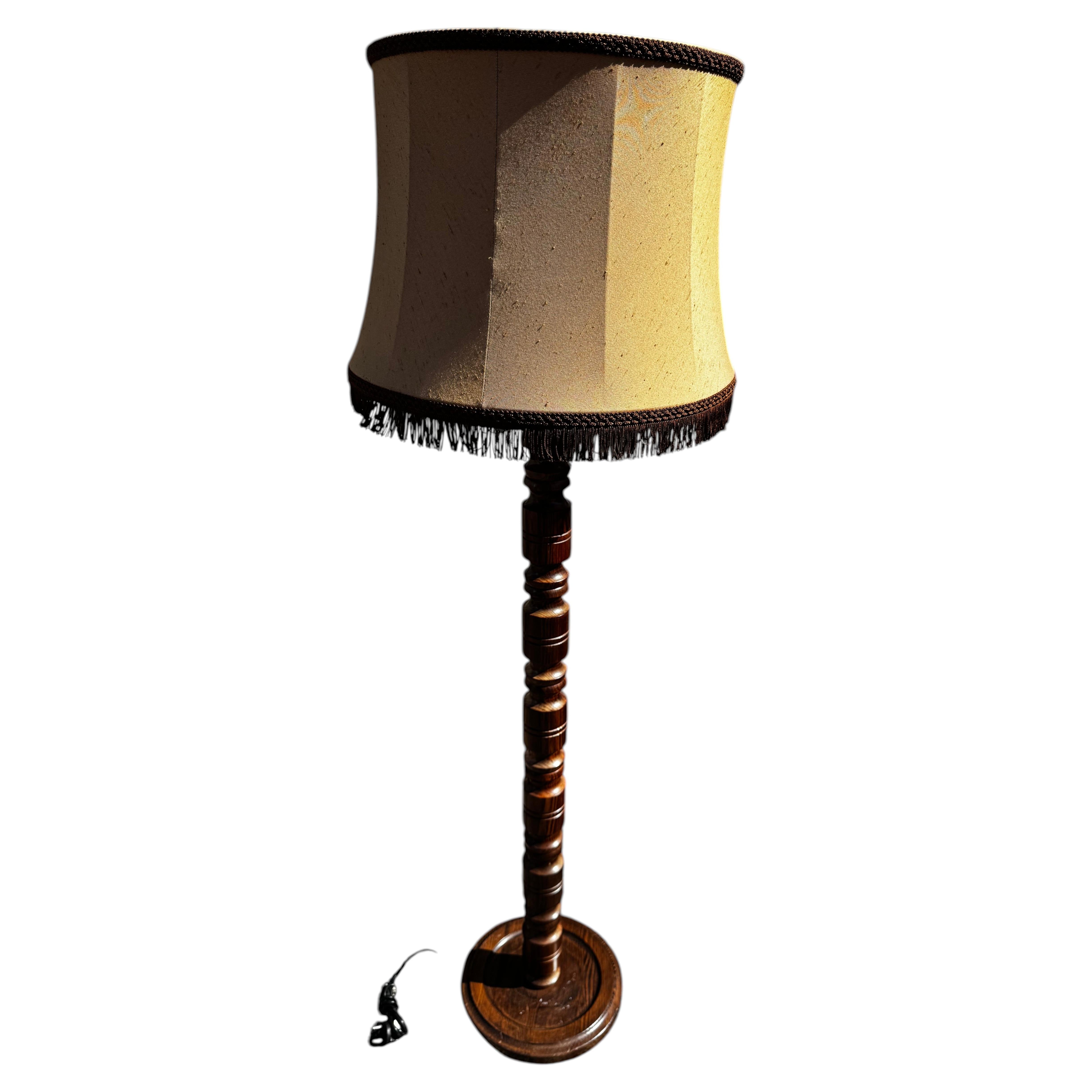 Mid Century Swedish Oak Floor Lamp For Sale