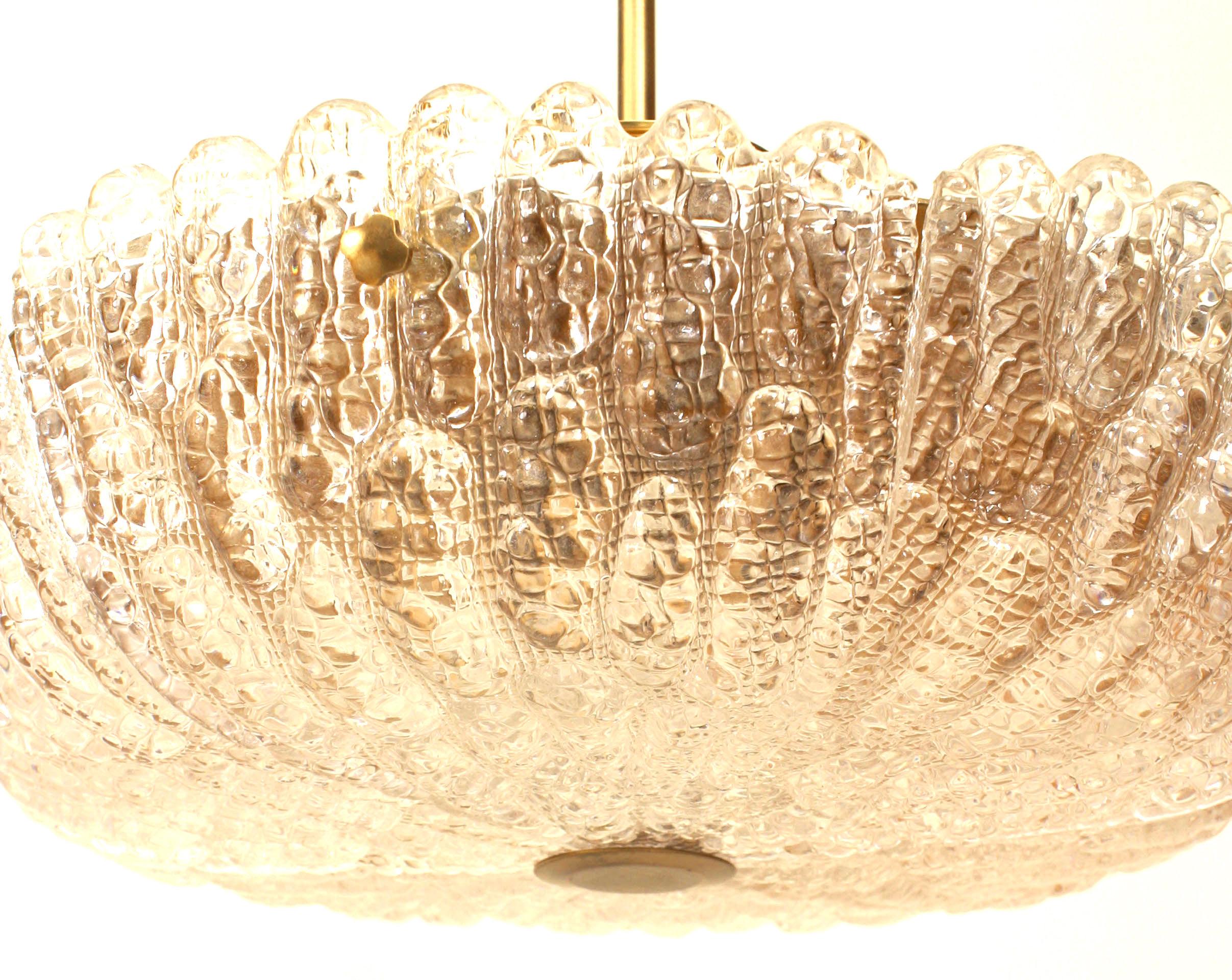 Mid-Century Modern Mid-Century Swedish Orrefors Molded Glass Chandelier
