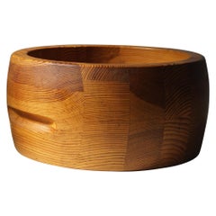 Mid Century Swedish Pine Bowl, Crafted at Holmbergs, 1980s