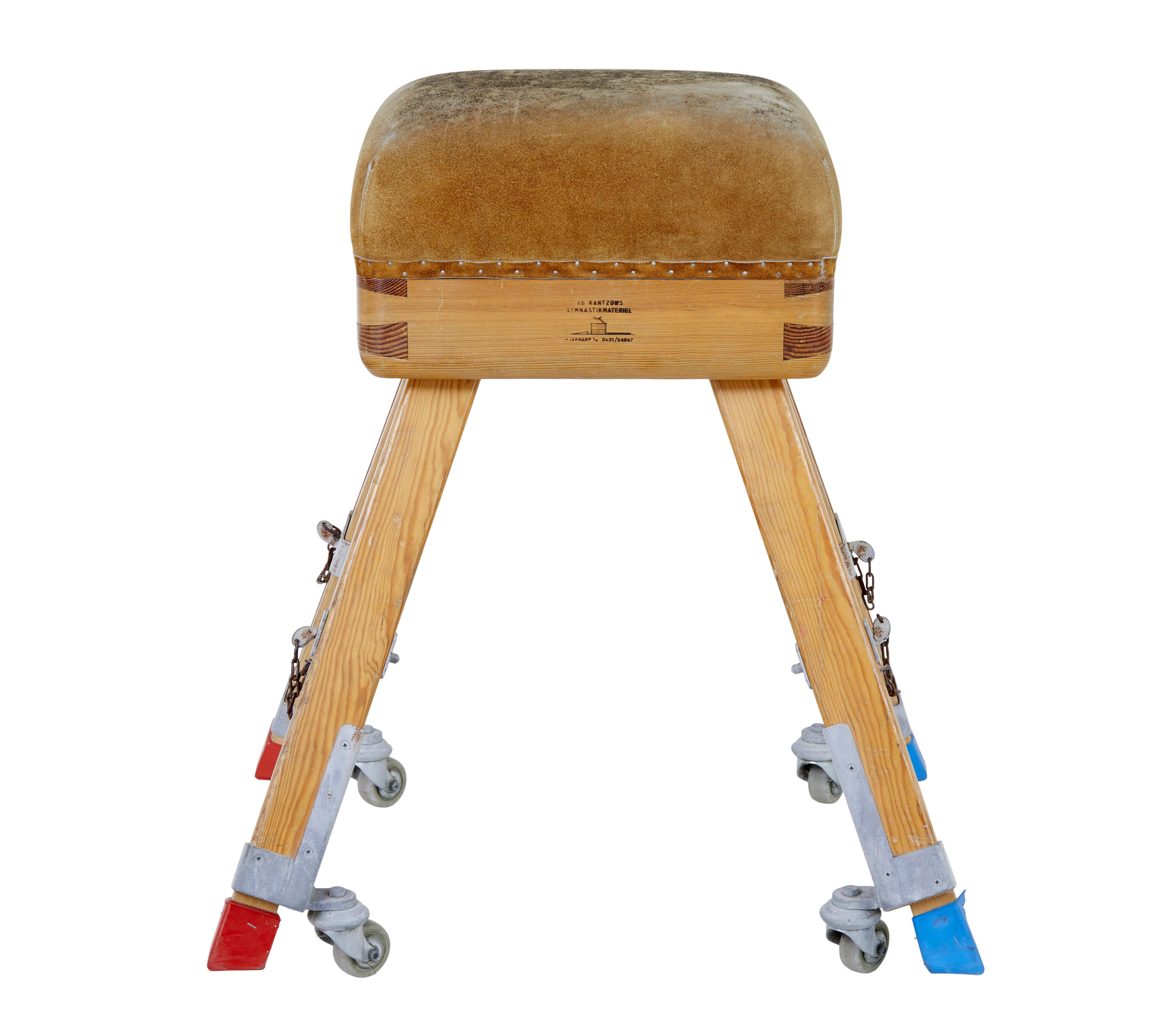 20th Century Mid century Swedish pine gym horse For Sale