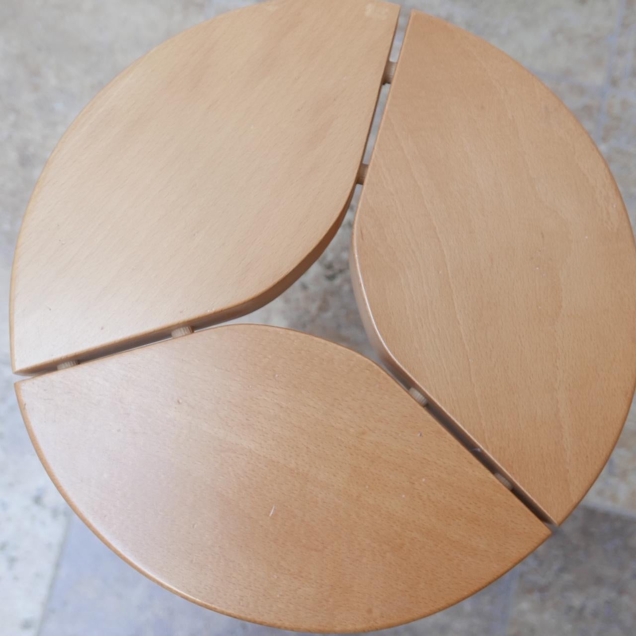 Midcentury Swedish Pine Stool or Side Table In Good Condition In London, GB