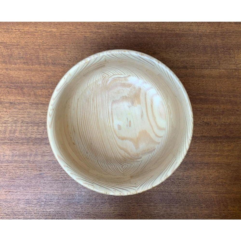 Wood Mid-Century Swedish Pinewood Bowl from Karl Holmberg AB For Sale