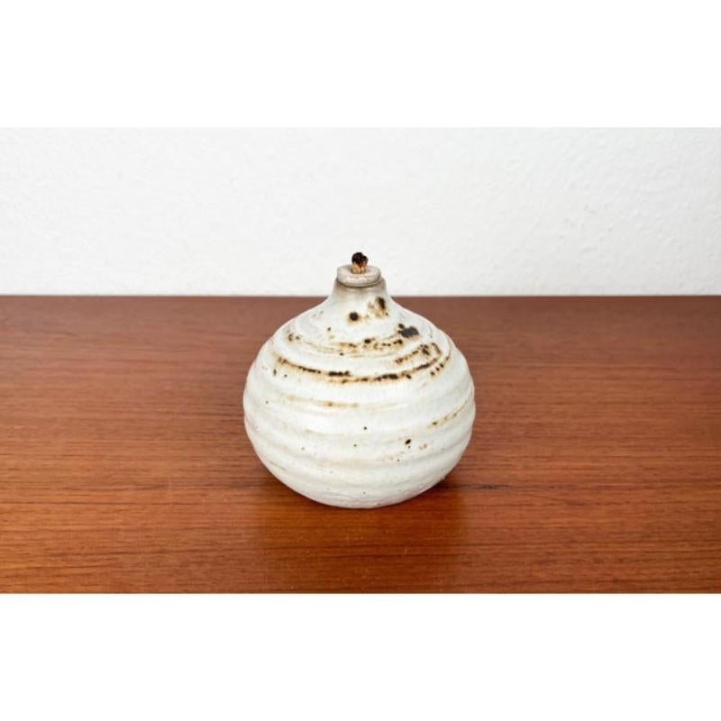 20ième siècle Lampe à huile en poterie suédoise du milieu du siècle par Ulla Nilsson pour Arvika, années 1960 en vente