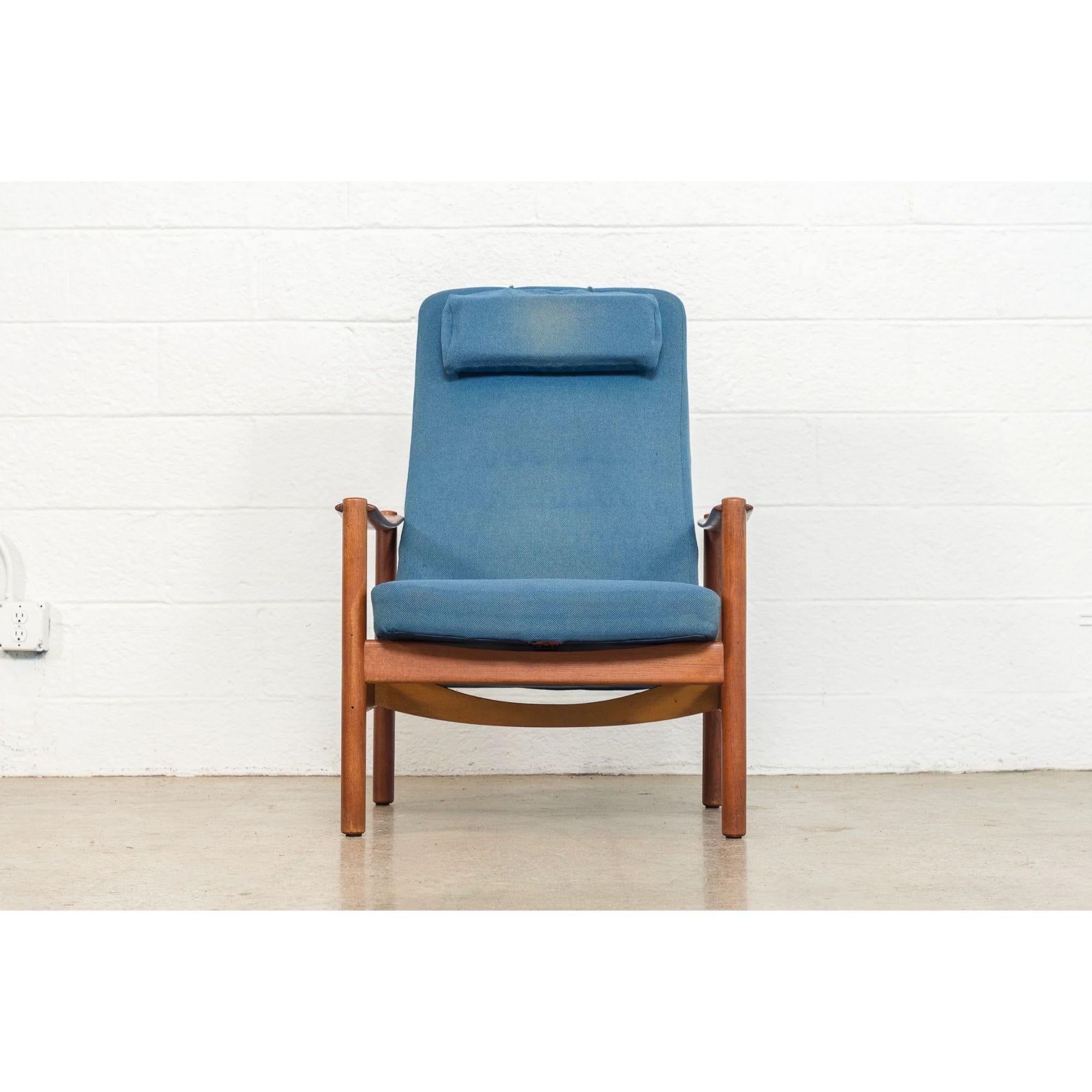 Unknown Mid Century Swedish Reclining Lounge Chair in Teak by Folke Ohlsson, circa 1960