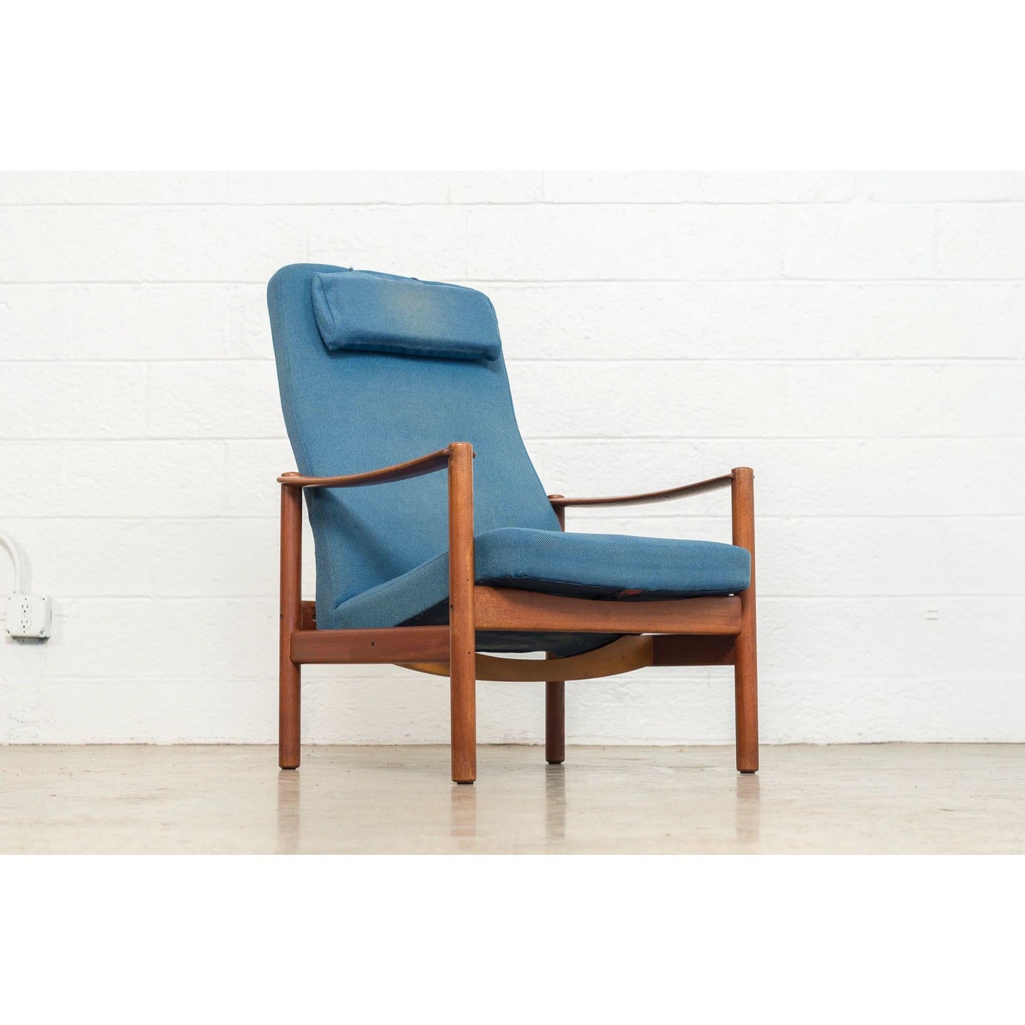 20th Century Mid Century Swedish Reclining Lounge Chair in Teak by Folke Ohlsson, circa 1960