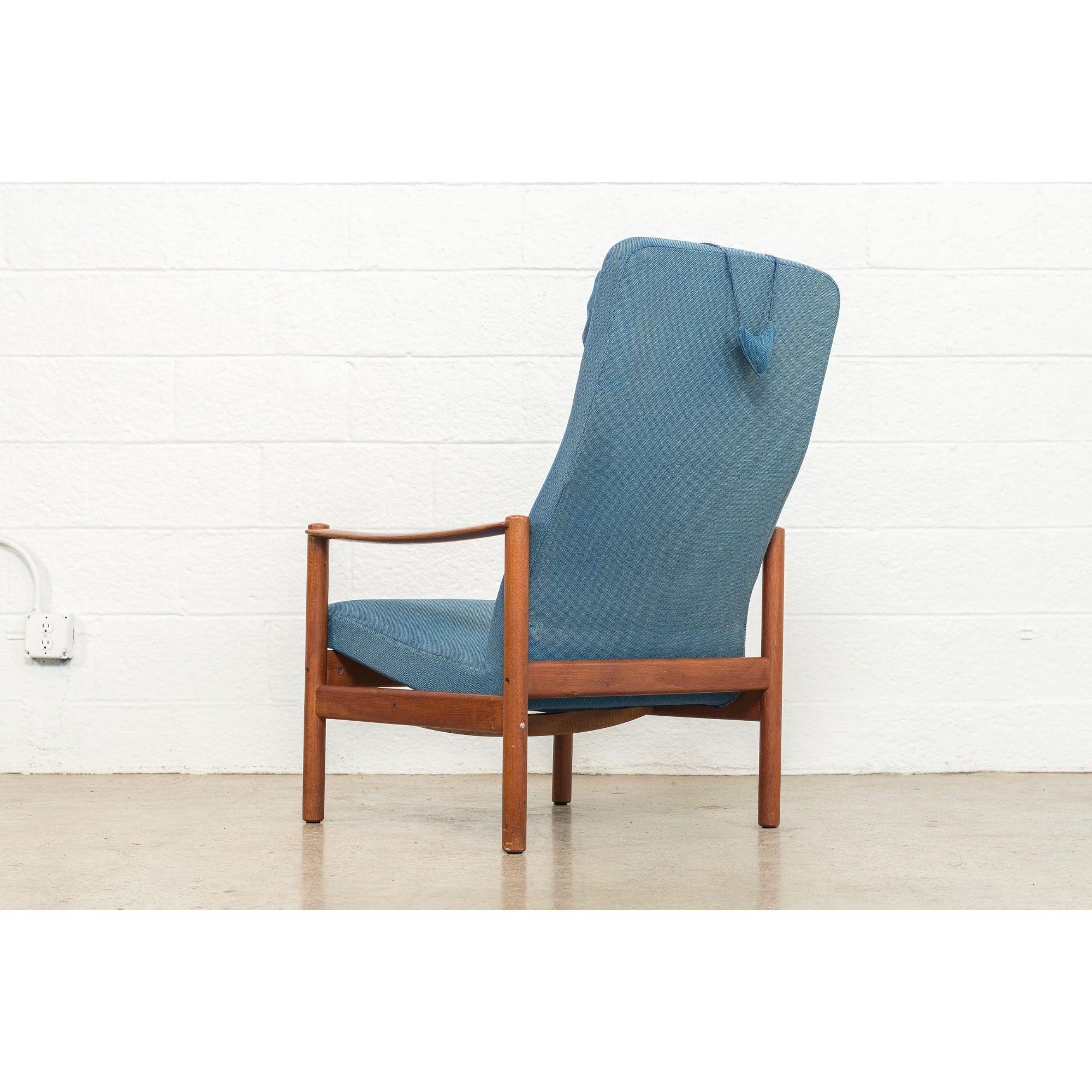 Mid Century Swedish Reclining Lounge Chair in Teak by Folke Ohlsson, circa 1960 3