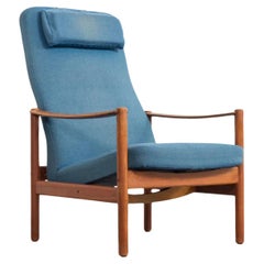Mid Century Swedish Reclining Lounge Chair in Teak by Folke Ohlsson, circa 1960