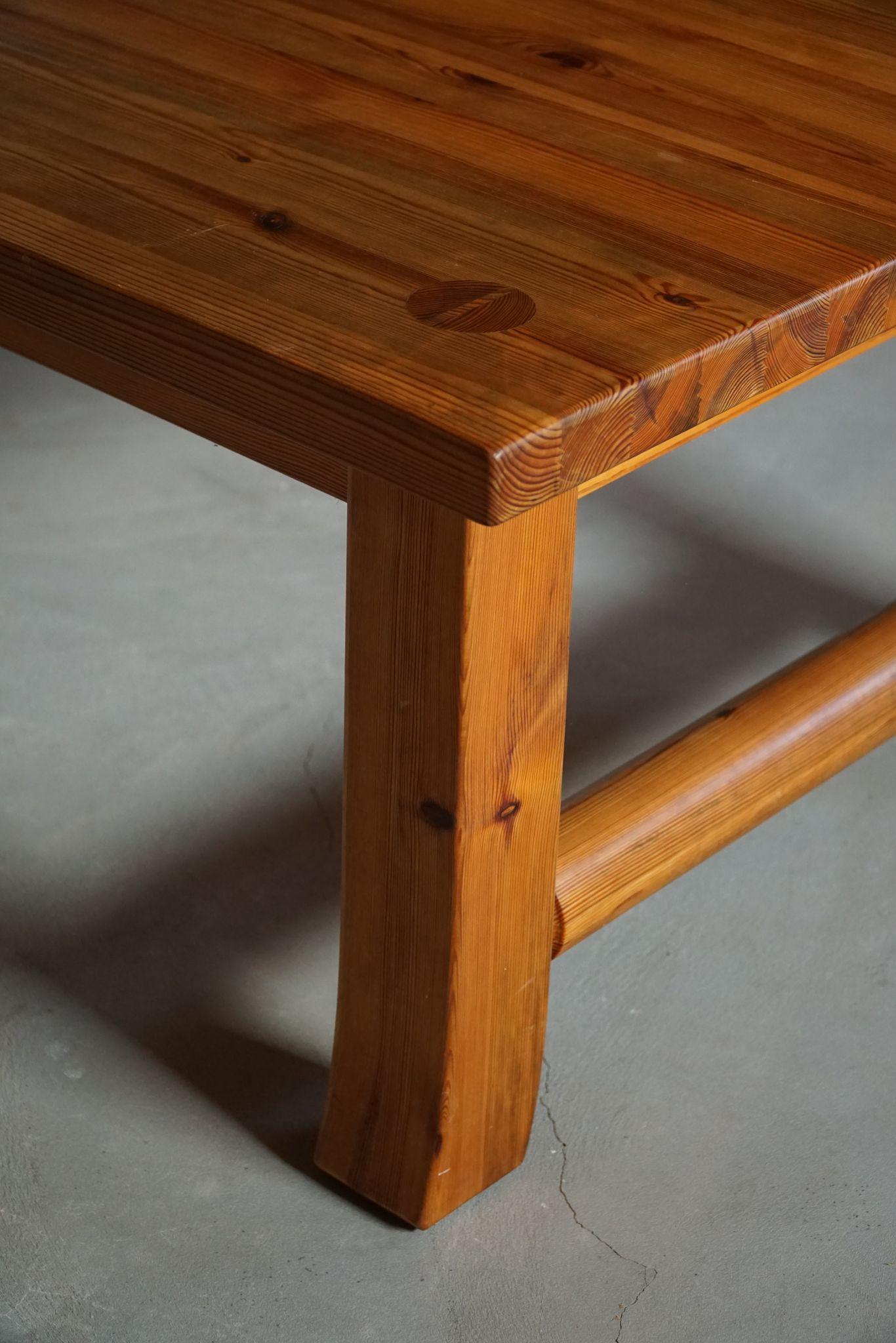 20th Century Mid Century Swedish Rectangular Table in Solid Pine, Made by Östen Kristiansson For Sale