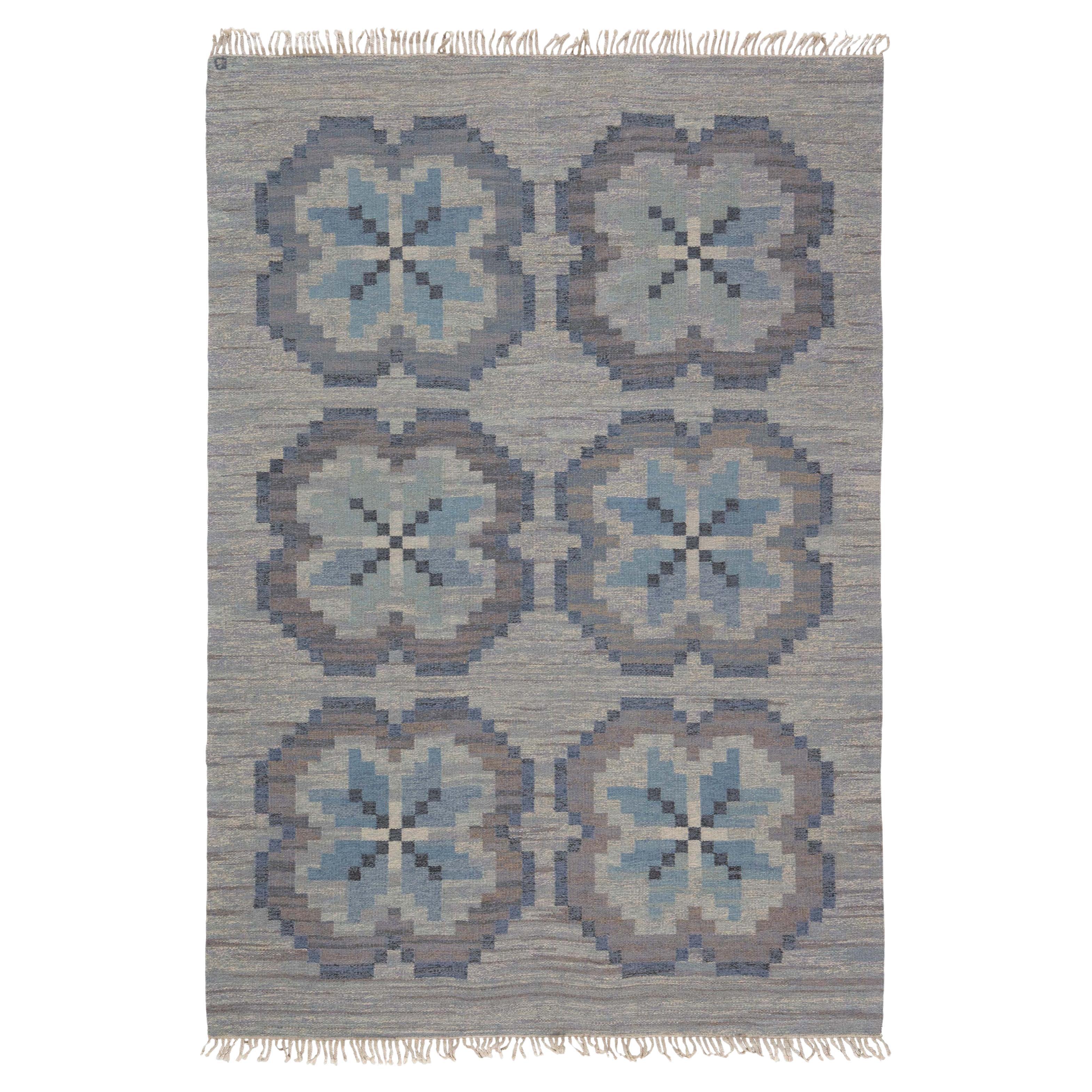 Mid-Century Swedish Rölakan Rug by Ingegerd Silow, at Doris Leslie Blau For Sale