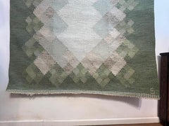 Mid-Century Swedish Röllakan, Flat-Weave By Brita Svefors "Opal"