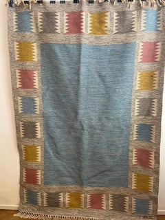 Mid-Century Swedish Röllakan, Flatweave By Birgitta Södergren