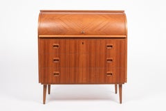 Midcentury Swedish Rolltop Secretary Desk by Egon Ostergaard
