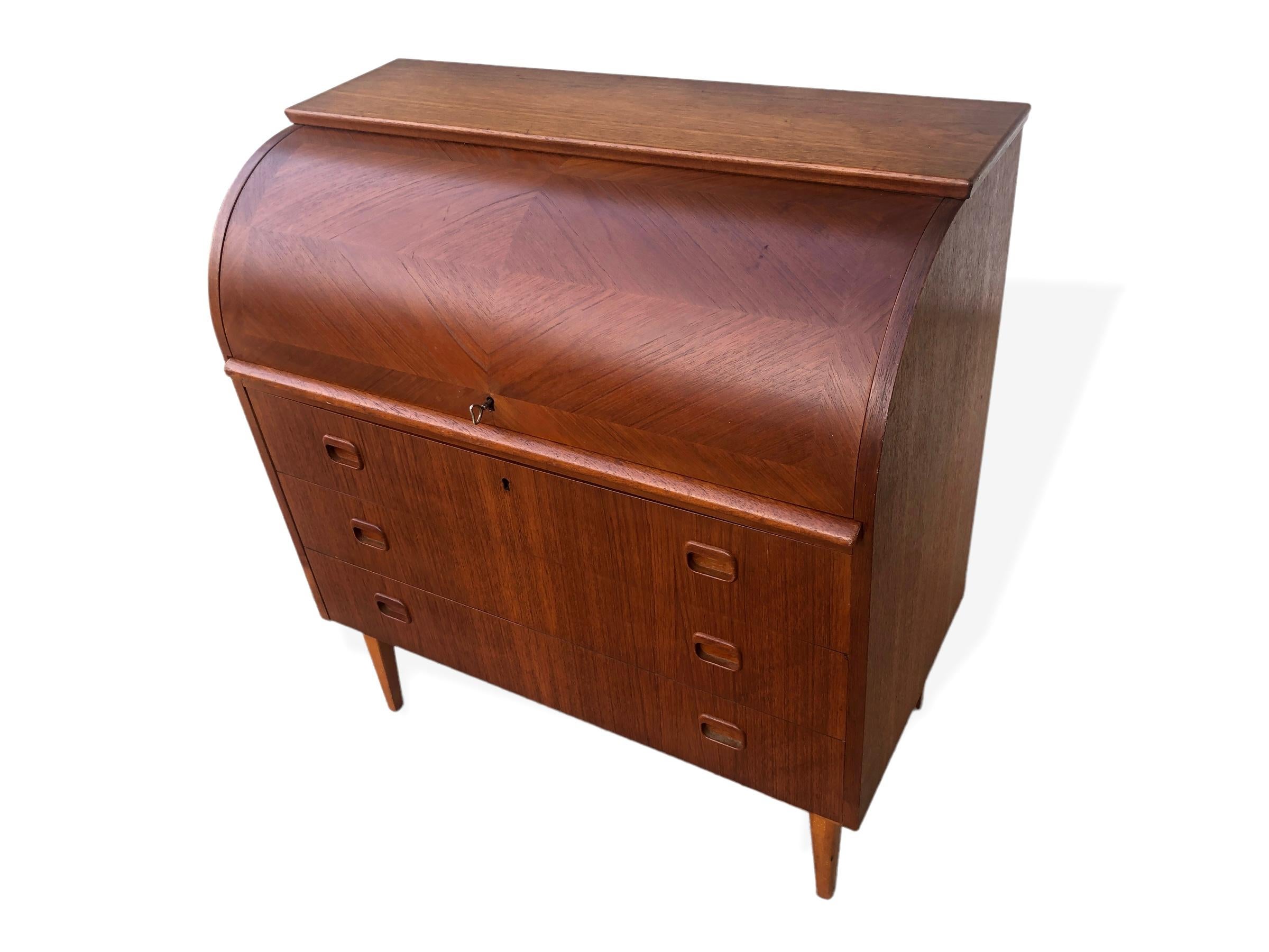 mid century modern roll top desk