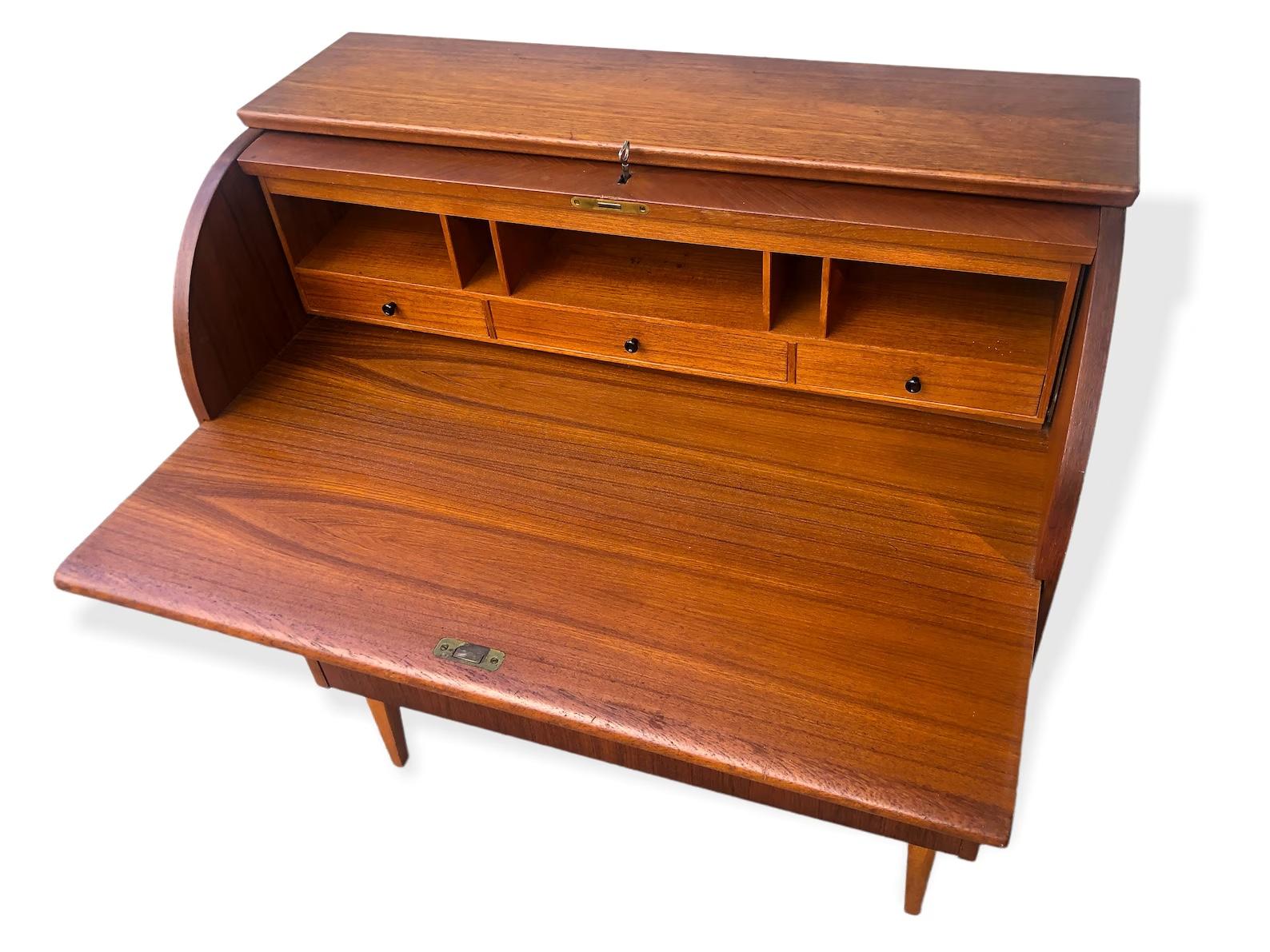 Midcentury Swedish Rolltop Secretary Desk by Egon Ostergaard For Sale 3