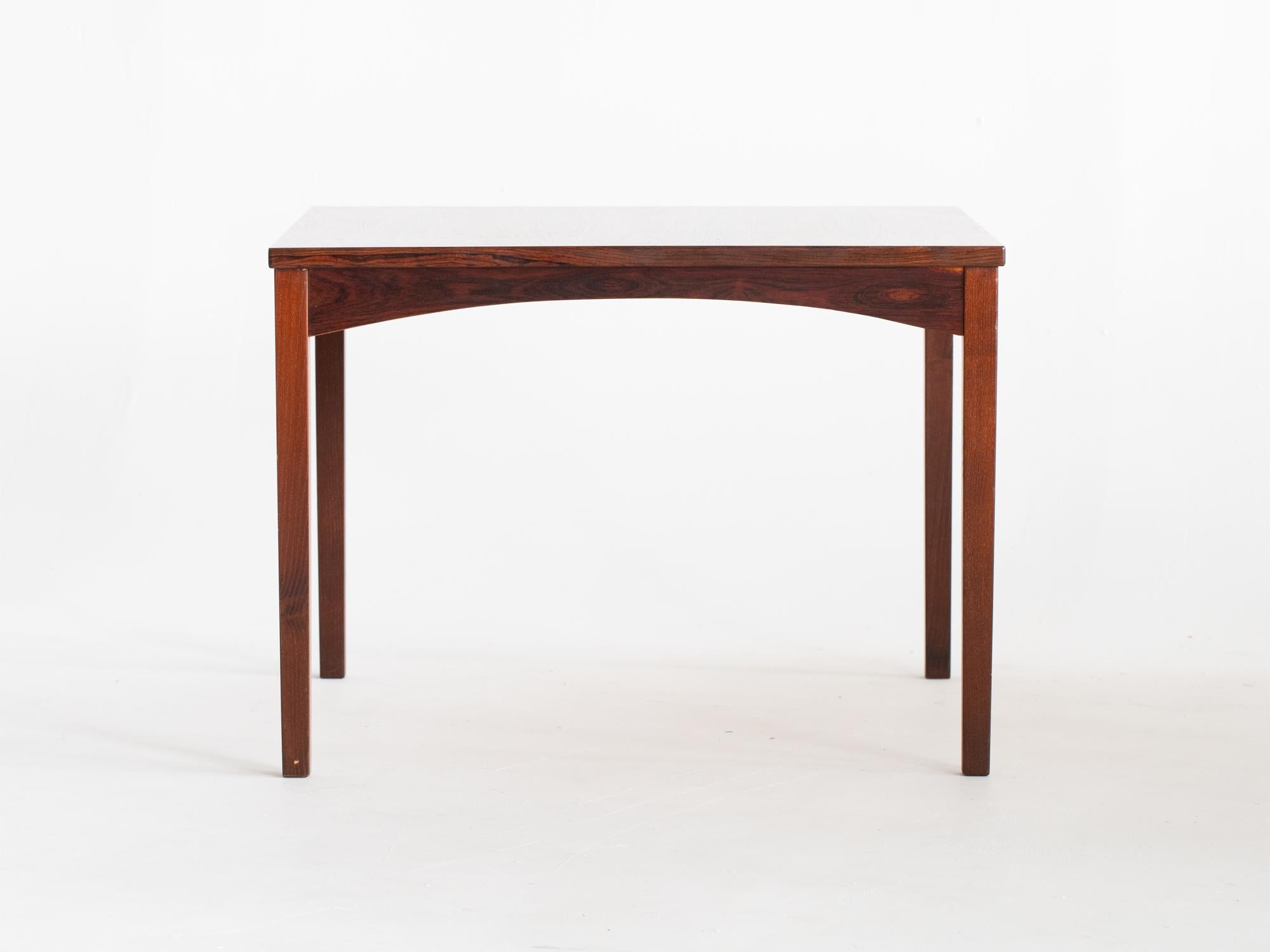 A mid-century rosewood-veneered square coffee table. Swedish, c. 1960s.

In good clean order with minimal wear.

51 x 70 x 70 cm

20.1 x 27.6 x 27.6 