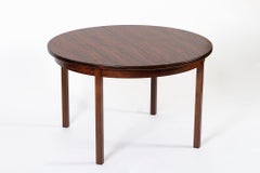 Tavolo da pranzo rotondo allungabile in legno di palissandro svedese del Medioevo