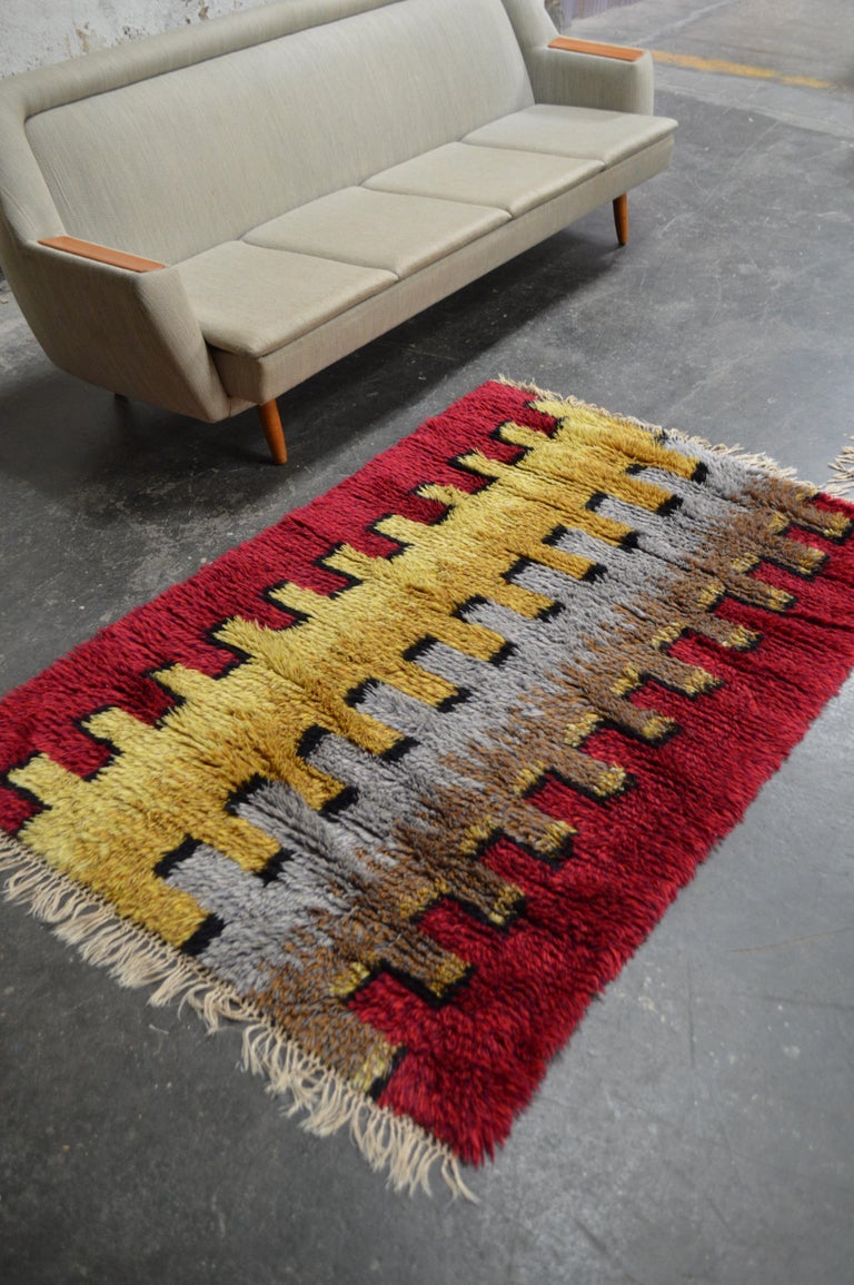 Midcentury Swedish Rya Rug at 1stDibs