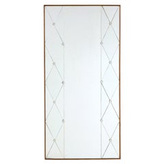 Mid century Swedish segmented portrait wall mirror