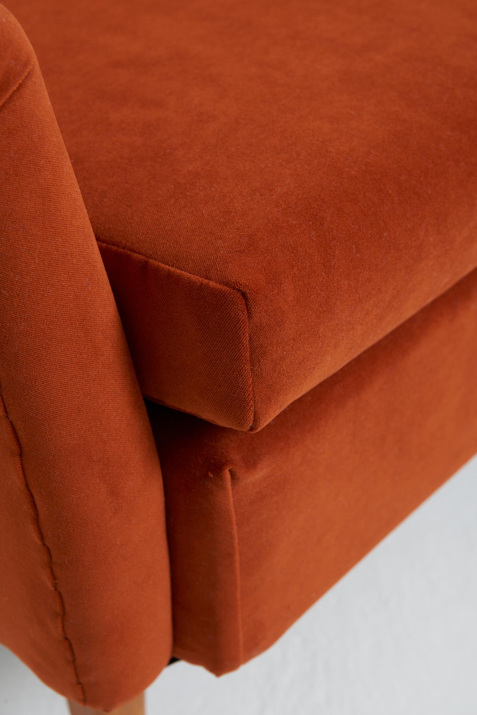 Velvet Mid-Century Swedish Sofa For Sale
