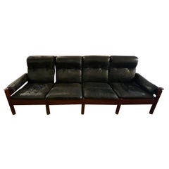 Mid-Century Swedish Sofa in Leather by Eric Merthen