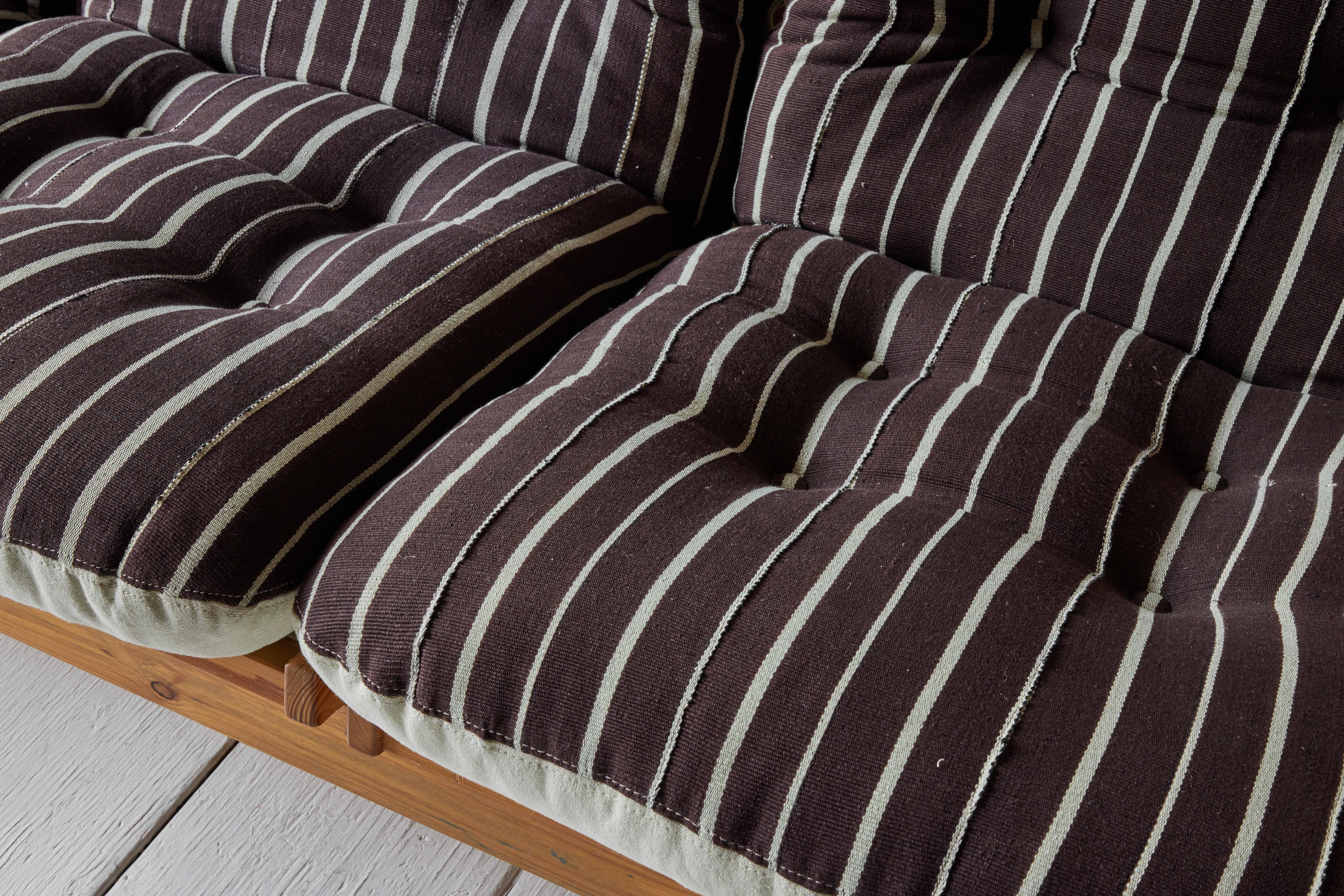 Mid-Century Swedish Sofa with Asoke Textile Upholstery 1