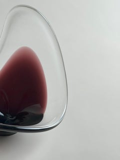 Mid-Century Swedish Sommerso Glass Bowl, Attributed to Paul Kedelv for Flygfors