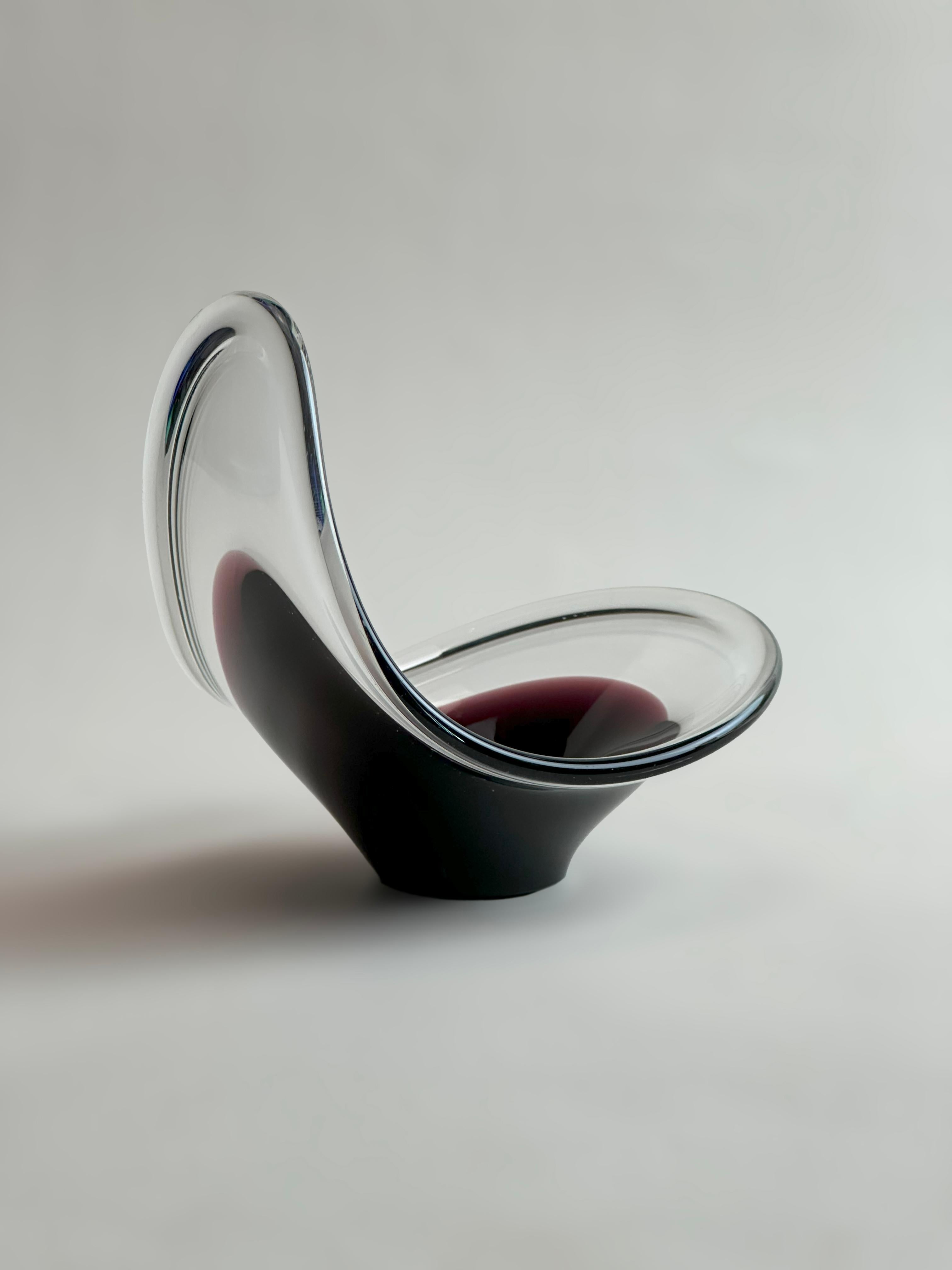 20th Century Mid-Century Swedish Sommerso Glass Bowl, Attributed to Paul Kedelv for Flygfors For Sale