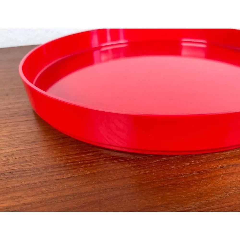 Glass Mid-Century Swedish Space Age Red Melamin Tray, 1960s For Sale
