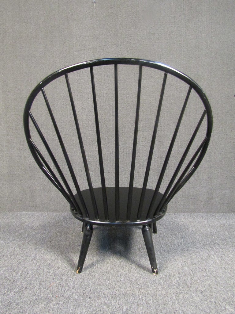 Mid-Century Modern Mid-Century Swedish Spindle Back Peacock Chair For Sale