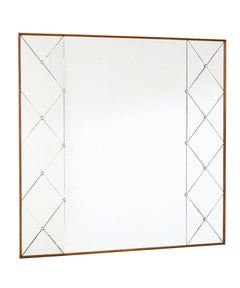 Mid century Swedish square harlequin mirror