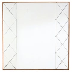 Mid century Swedish square harlequin mirror