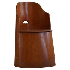 Chaise suédoise du milieu du siècle en pin teinté Stump Chair, années 1950