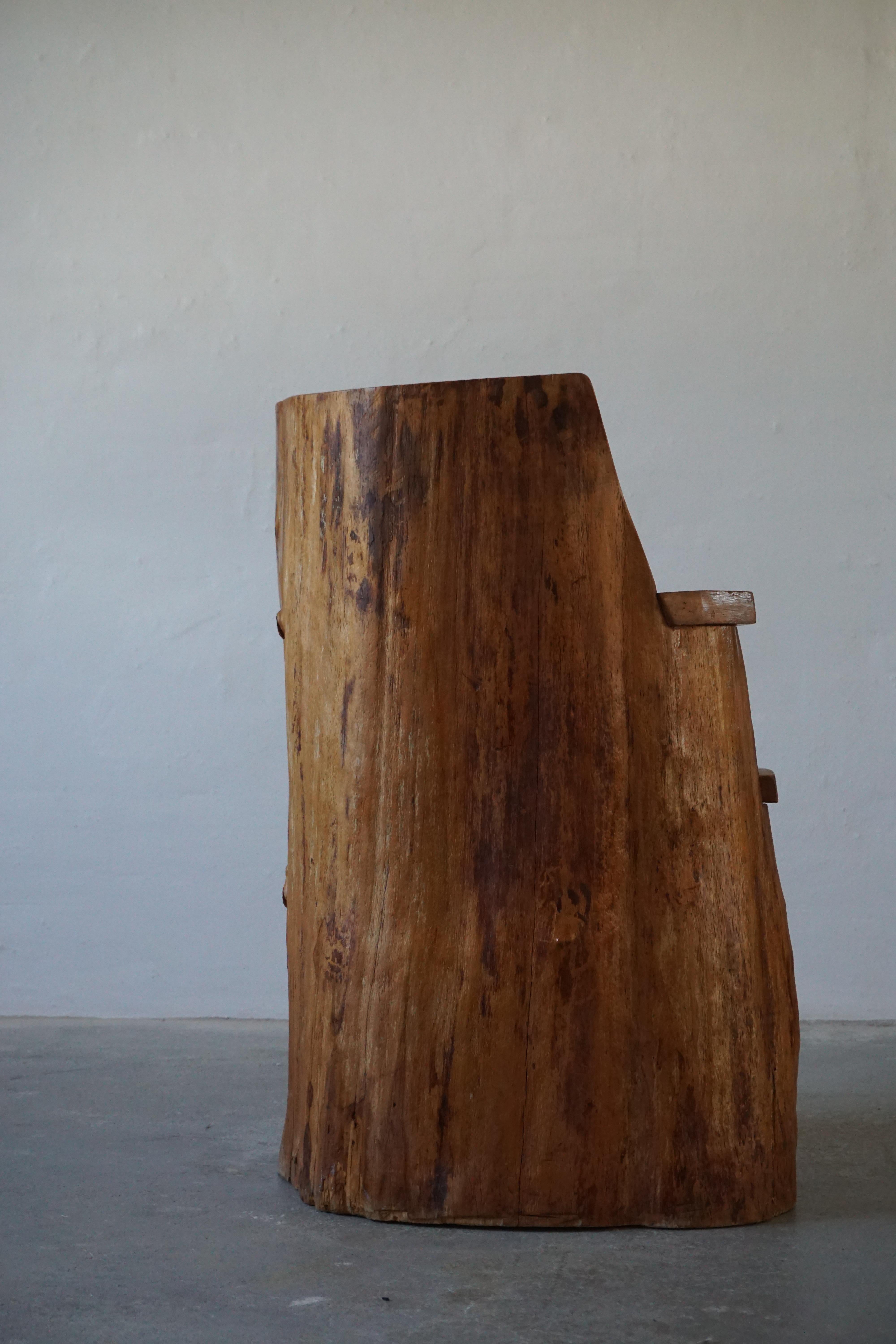 Mid-Century Swedish Stump Pine Chair, Dated 1975 8