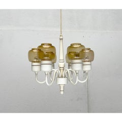 Mid-Century Swedish T526 Chandelier with Amber Colored Glasses by Hans-Agne, 60s