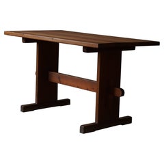 Mid Century Swedish Table in Solid Pine, in Style of Axel Einar Hjorth, 1950s