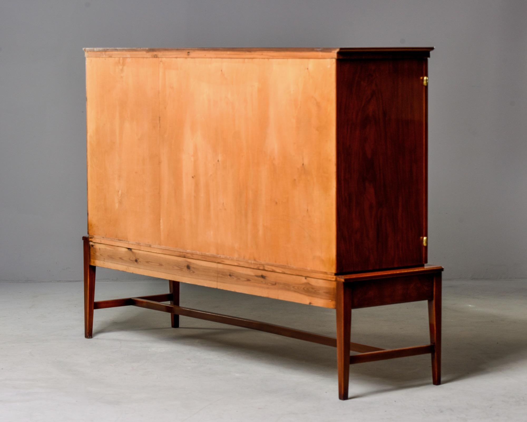 Midcentury Swedish Tall Cabinet-on-Stand Buffet or Credenza 6