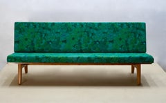 Midcentury Swedish Teak and Beechwood Sofa or Daybed by Gustaf Hiort Af Ornäs