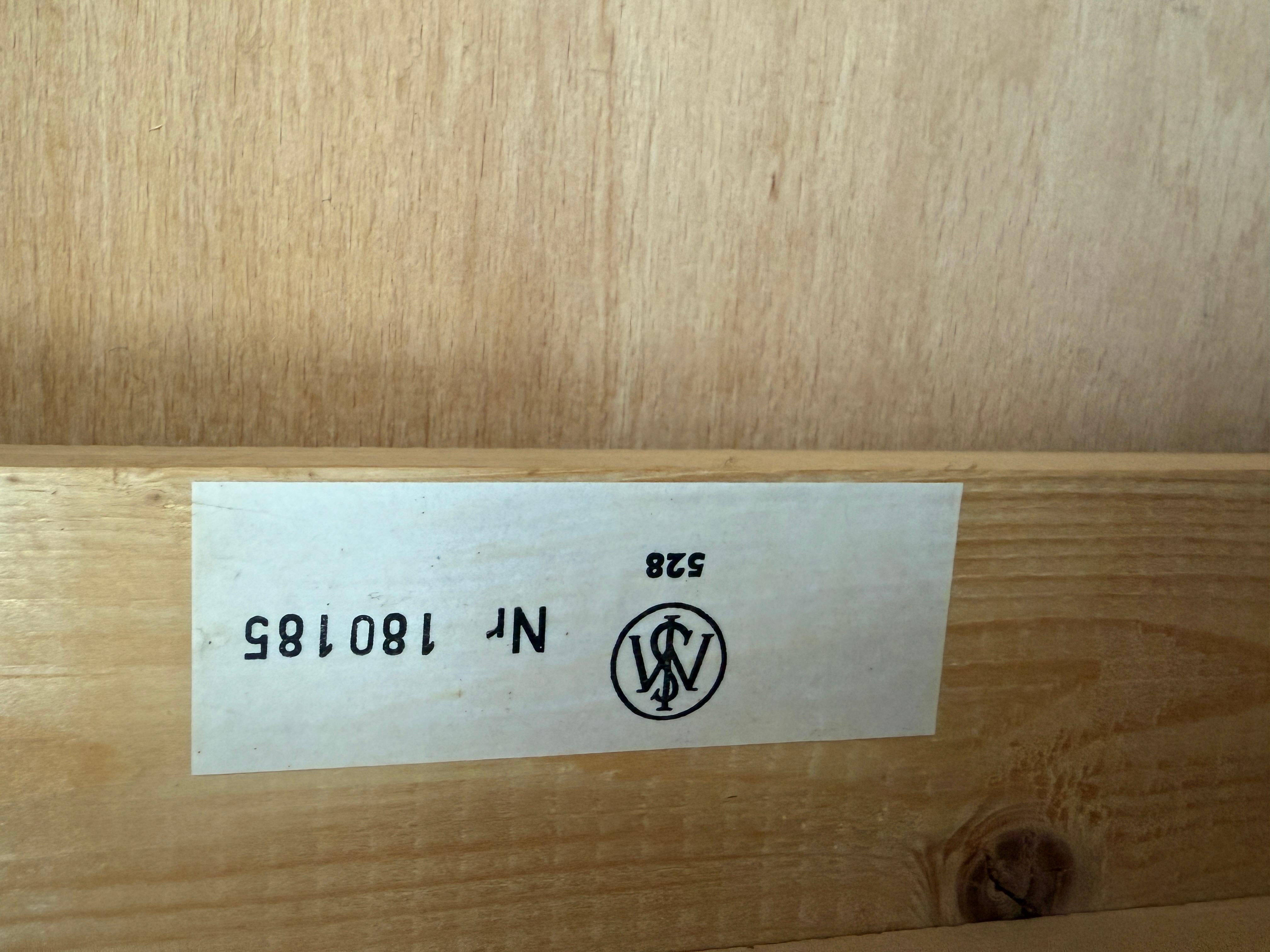 Mid century Swedish teak secretary roll top desk dresser with key In Good Condition In BROOKLYN, NY