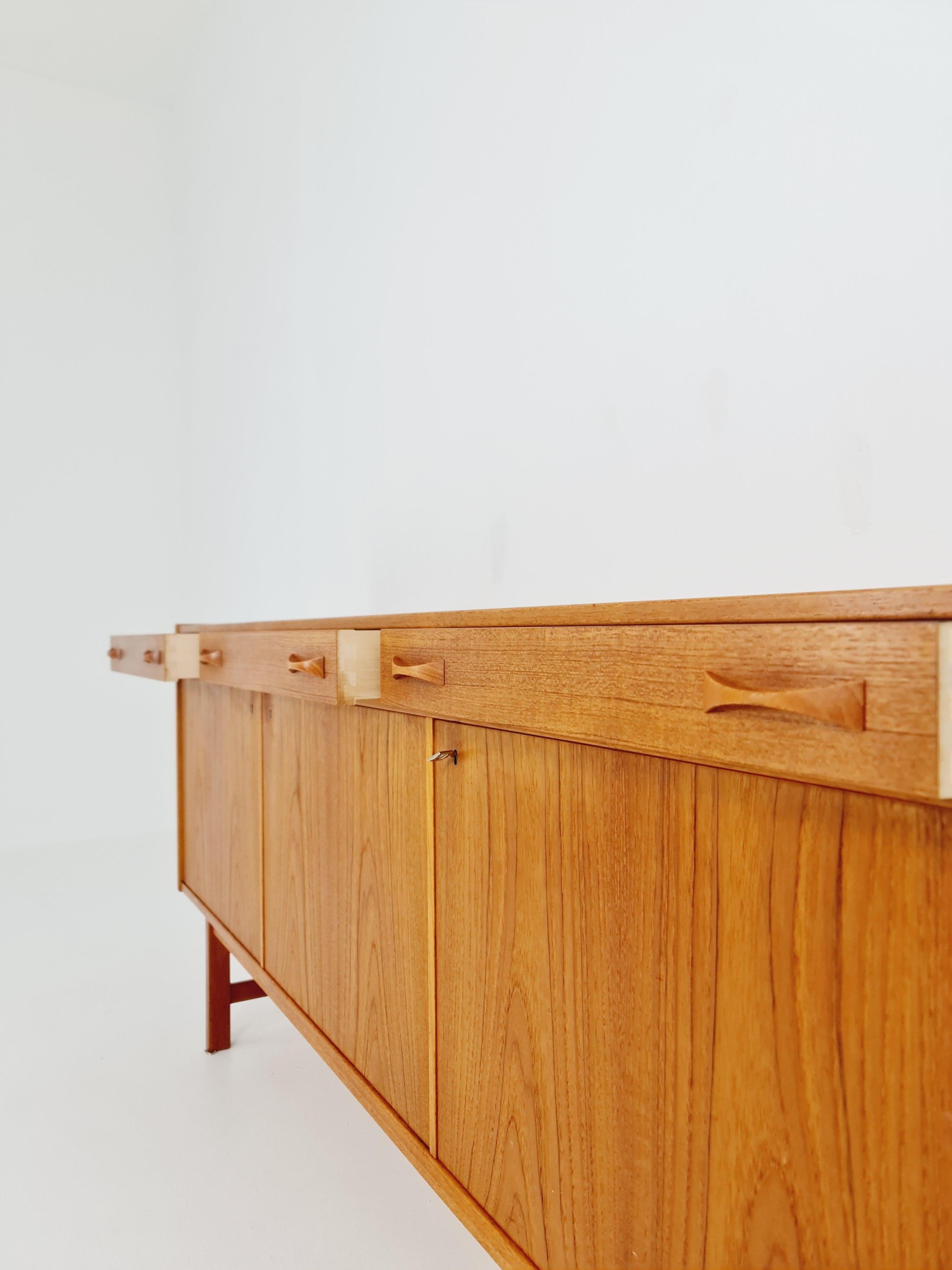 Mid-20th Century Mid century Swedish Teak Sideboard by Tage Olofsson for Ulferts, 1960s For Sale